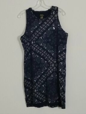 Polo Ralph Lauren Classic Sporty Casual Preppy Paisley Sleeveless Midi Dress